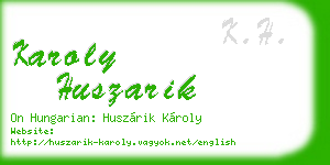 karoly huszarik business card