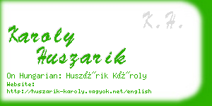 karoly huszarik business card